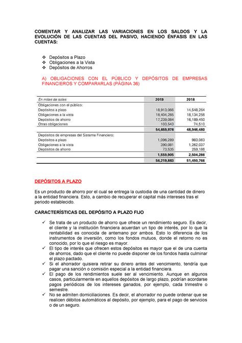 Semana 07 Banca Y Seguros COMENTAR Y ANALIZAR LAS VARIACIONES EN LOS