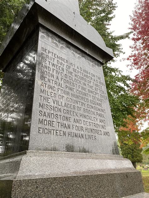 The Great Hinckley Fire Monument Brook Park Cemetery Septe Flickr