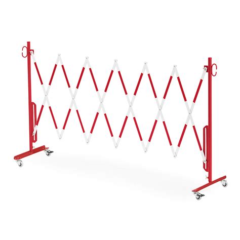 Accordion Safety Barrier Wheels Red White Aj Products Uk