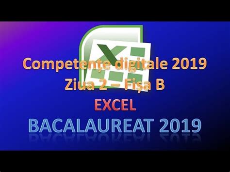 Competente Digitale 2019 Ziua 2 EXCEL YouTube