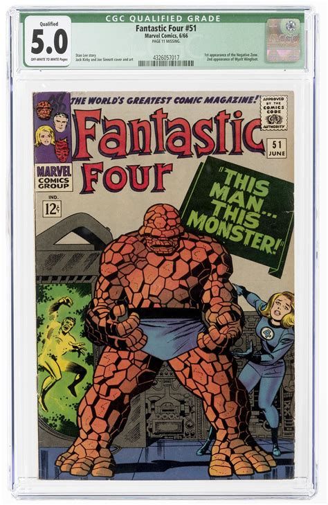 Hake S FANTASTIC FOUR 51 JUNE 1966 CGC QUALIFIED 5 0 VG FINE