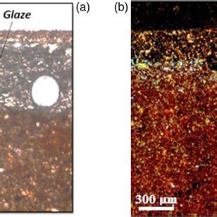 Light Microscopy A And Cathodoluminescence B Of The Glaze Shard