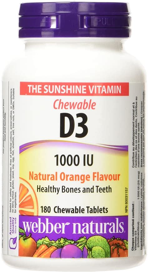 Vitamin D3 Chewable Tablet Orange 1000 IU Beta Pharmacy