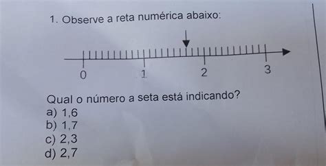 Observe A Reta Num Rica Abaixo Qual O N Mero A Seta Est