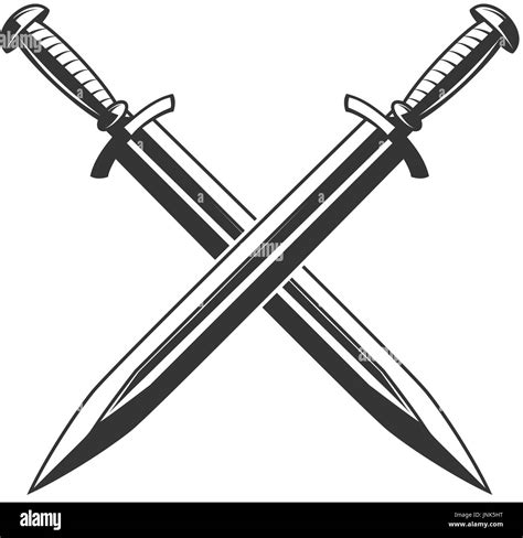 Crossed Swords Isolated On White Background Design Element For Logo