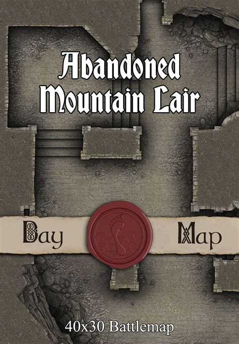 40x30 Battlemap Abandoned Mountain Lair Seafoot Games Ruins