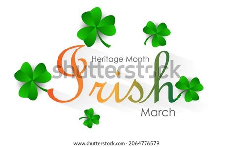 Irish American Heritage Month Celebrated Annually Stock Vector Royalty Free 2064776579