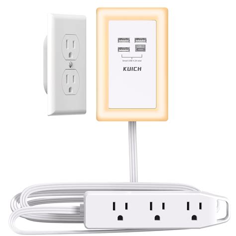 Buy KUICH Power Strip With Night Light And 4 USB Ports Power Plug 6 Ft