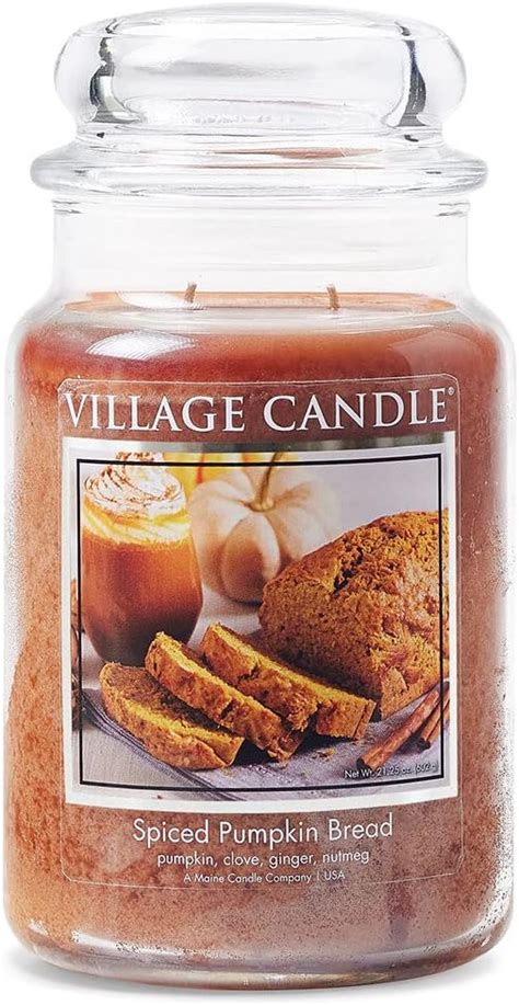 Village Candle Spiced Pumpkin Bread Large Glass Apothecary