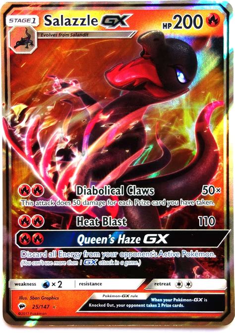 Salazzle Gx Ultra Rare Pokemon Card Burning Shadows X