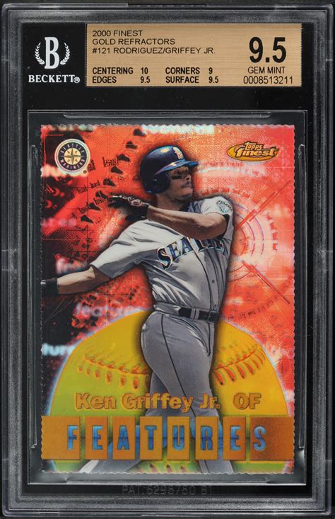 Finest Gold Refractor Alex Rodriguez Ken Griffey Jr Bgs