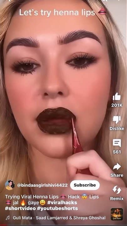 Lets Try Viral Henna Lips 😱😳😱💁🏻‍♀️viralmakeuphack Makeupshorts