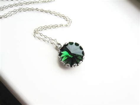 Swarovski Green Crystal Necklace Green Crystal Necklace Moss