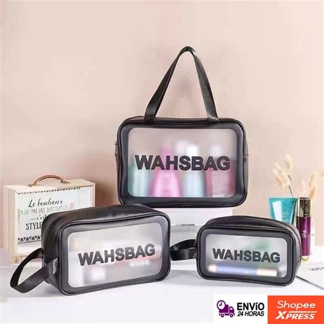 Kit Necessaire Maquiagem Feminina Transparente Washbag A Prova De