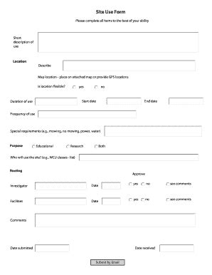 Fillable Online Wcu Sample Site Use Form Fax Email Print PdfFiller