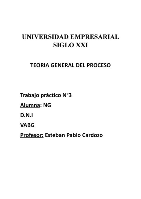 Ng Tp Teoria General Del Proceso Universidad Empresarial Siglo Xxi