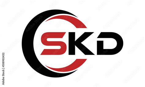 SKD Three Letter Swoosh Logo Design Vector Template Monogram Logo