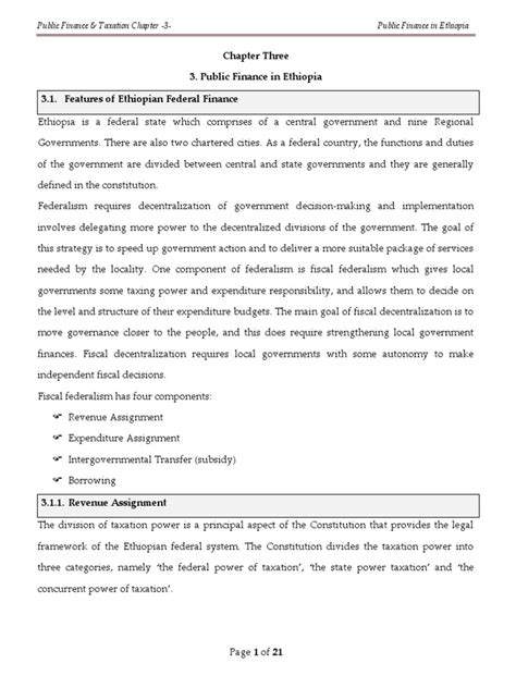 chapter   public finance  ethiopia  features  ethiopian