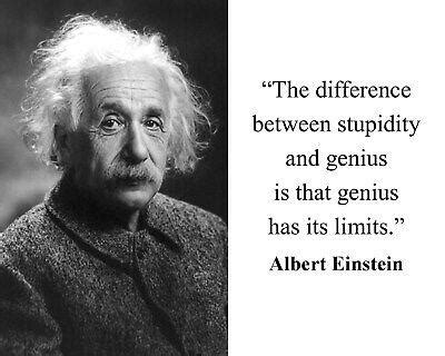 Albert Einstein Difference Between Stupidity Genius Quote X Photo