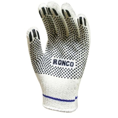 Ronco String Knit Gloves With Pvc Dots Medium Grand And Toy