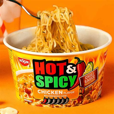 Nissin Hot And Spicy Chicken Flavor Ramen Noodle Soup Shop Soups