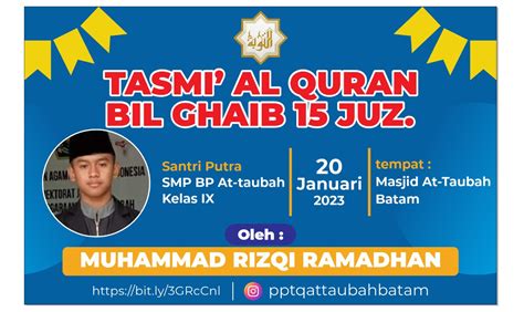 Tasmi Al Quran Bil Ghaib Juz Oleh Ananda Muhammad Rizqi Ramadhan