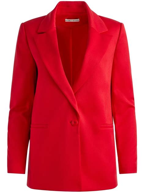 Alice Olivia Denny Boyfriend Blazer Red FARFETCH QA