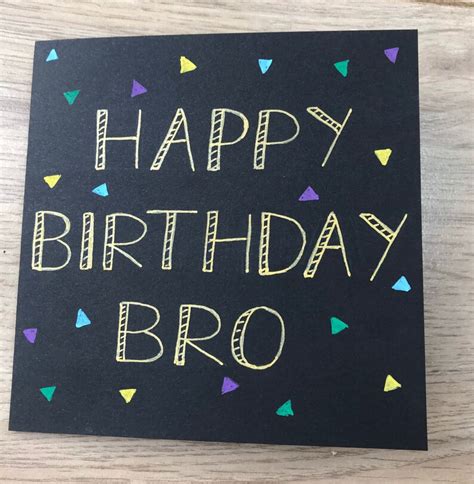 Happy Birthday Bro Card Brother Birthday Card Happy Etsy