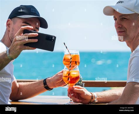 Fuengirola Malaga Spain 03 15 2025 Gay Couple Taking A Selfie With