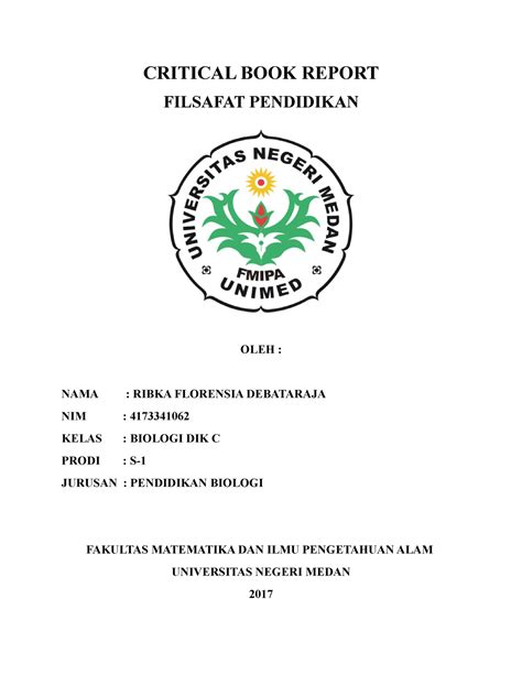 Cbr Filsafat Critical Book Report Filsafat Pendidikan Oleh Nama