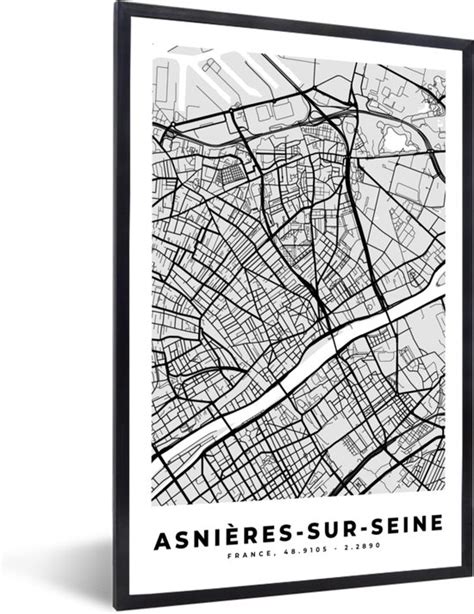 Fotolijst Incl Poster Asni Res Sur Seine Plattegrond Frankrijk