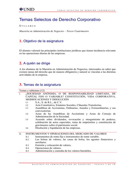 Temas Selectos De Derecho Corporativo