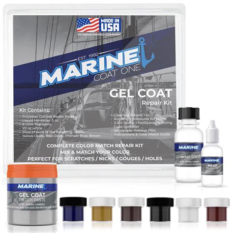 Buy Marine Coat Onegel Coat Repair Kit For Boats Repairs Nicks Holes On Fiberglass Hulls With