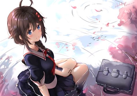 Shoulder Length Hair Kantai Collection Brunette Fan Art Braids
