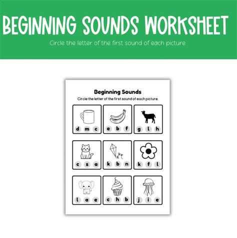 beginning sounds worksheet circle   sound phonics practice