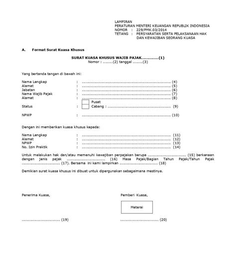 Inilah Format Surat Kuasa Pajak Syarat Penggunaannya