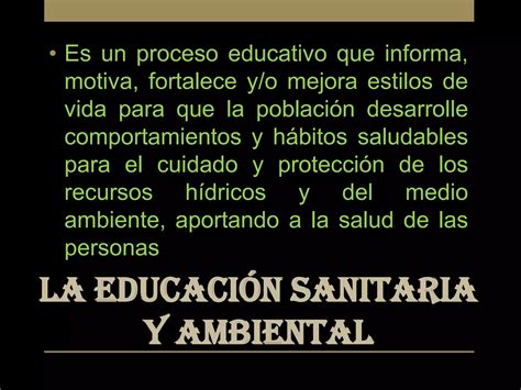 La Educación Sanitaria Ppt