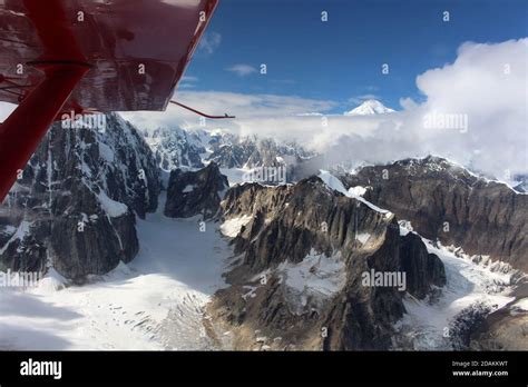Denali National Park Alaska Photographed From An Airplane Stock Photo