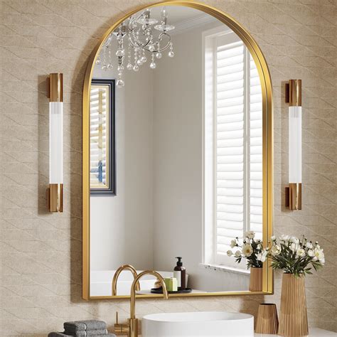 Brightify Arched Mirror 22 X 30 Inch Gold Arch Mirror Metal Frame