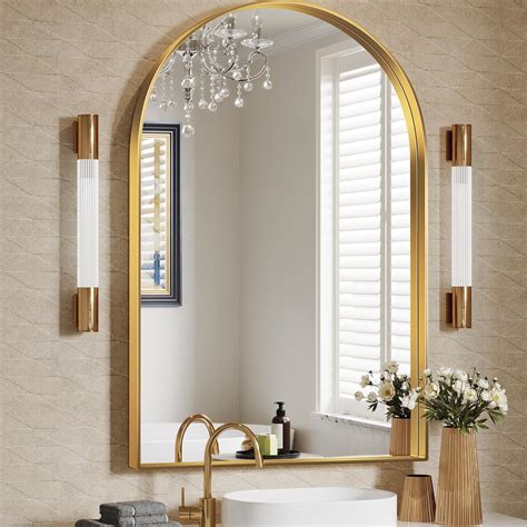 Brightify Arched Mirror X Inch Gold Arch Mirror Metal Frame