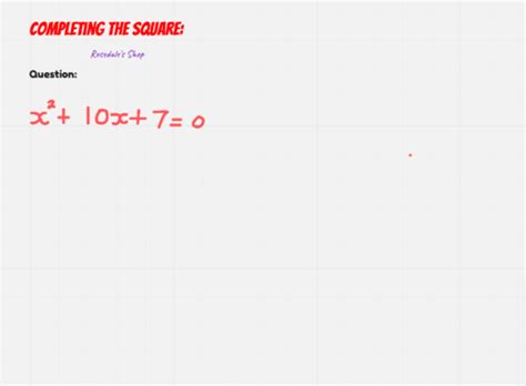 Completing The Square Maths Higher Tier Gcse Igcse Aqa Edexcel Worksheets Model