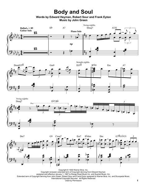 Body And Soul By Oscar Peterson Sheet Music For Piano Transcription At