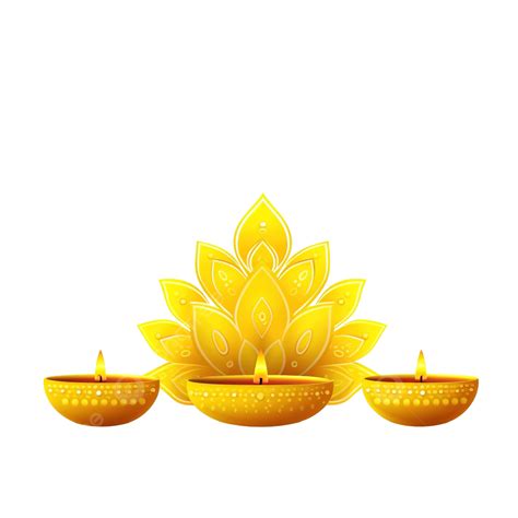 Happy Diwali Festival Yellow Banner With Diya Design Divali Abstract