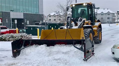 Snow Removal John Deere Loader Plowing Snow Youtube