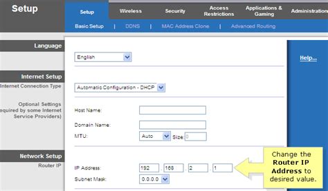 Linksys Official Support Changing The Routers Lan Ip Address