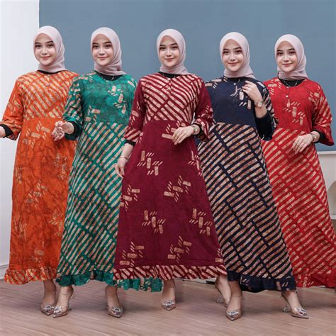 Jual Daster Batik Sekdress Maura Daster Cap Busui Friendly Bahan Rayon