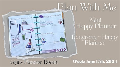 Plan With Me Mini Happy Planner Workout Time June 17 Youtube