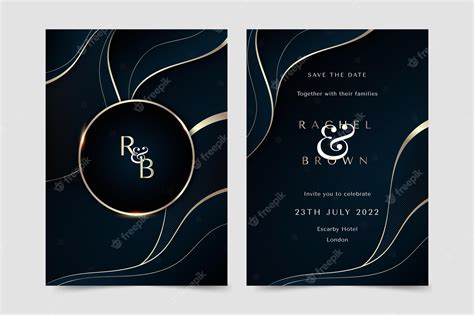 Premium Vector Gradient Golden Luxury Wedding Invitation Template