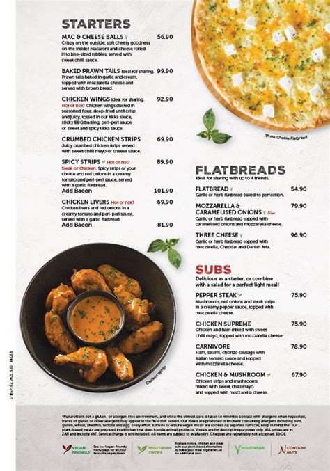Menu At Panarottis Cornubia Restaurant Durban North Shop U404141a