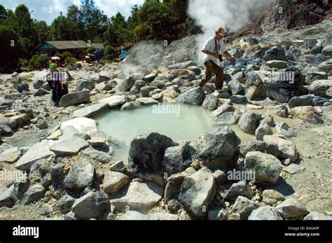 Hot Springs At Tangkuban Prahu Bandung Indonesia Stock Photo Alamy